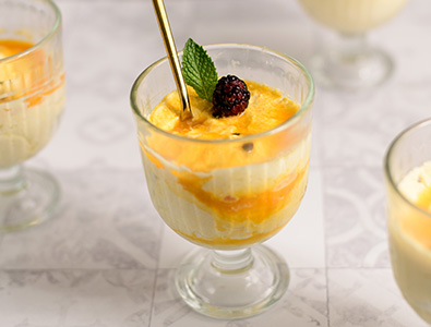 Mousse de queso mascarpone y maracuyá